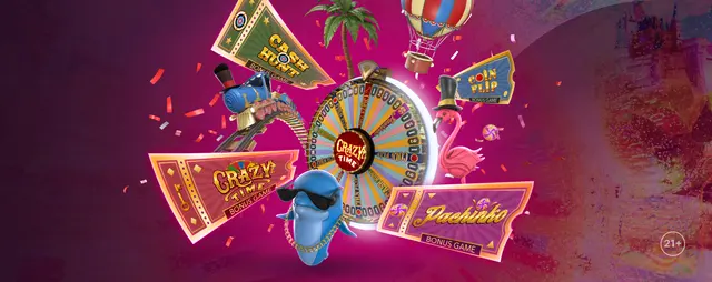 Crazy Time casino lobby and wheel